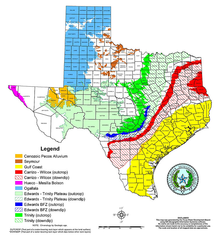 Texas Aquifers Map